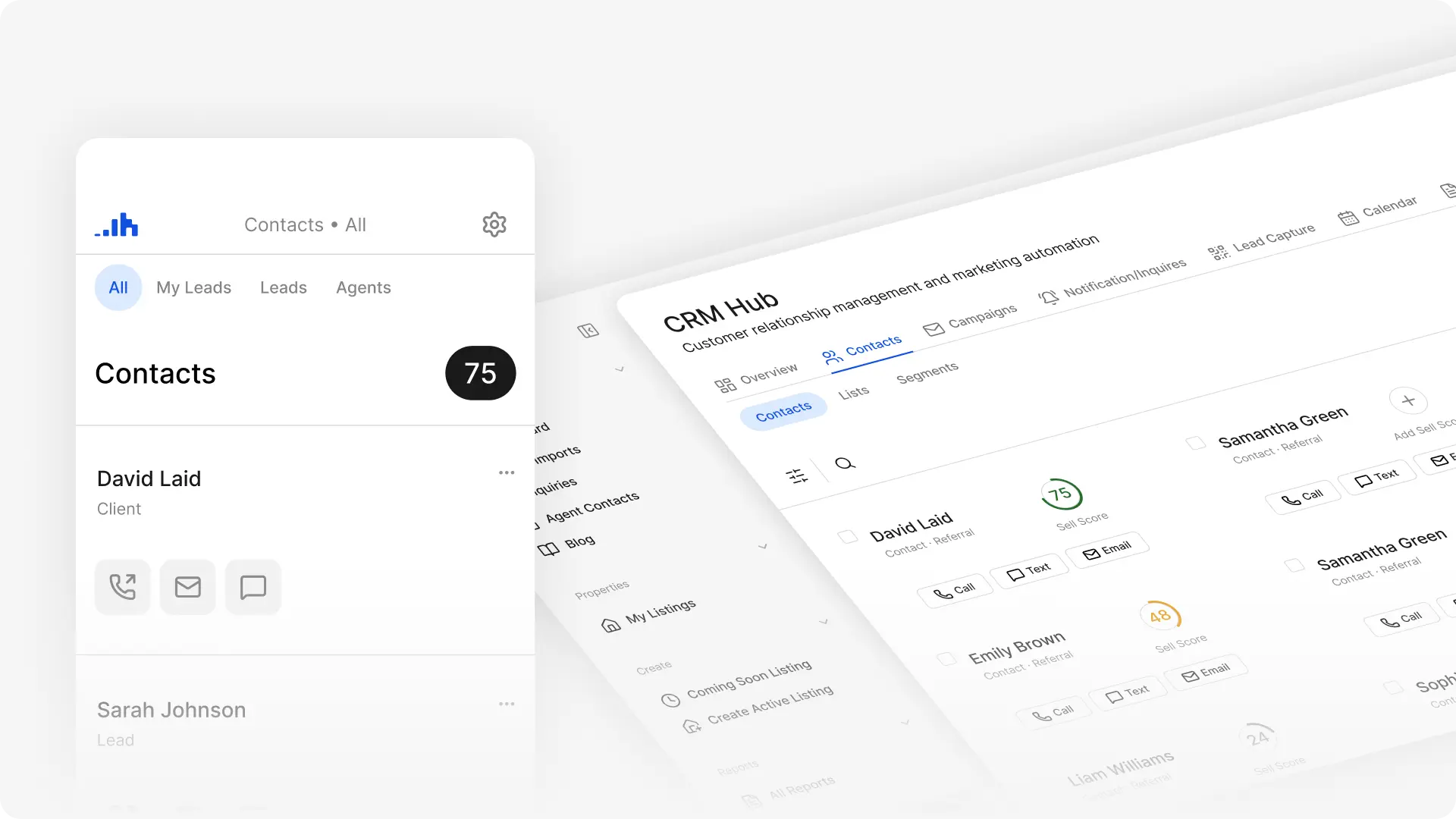 CRM pipeline dashboard showing leads and deals